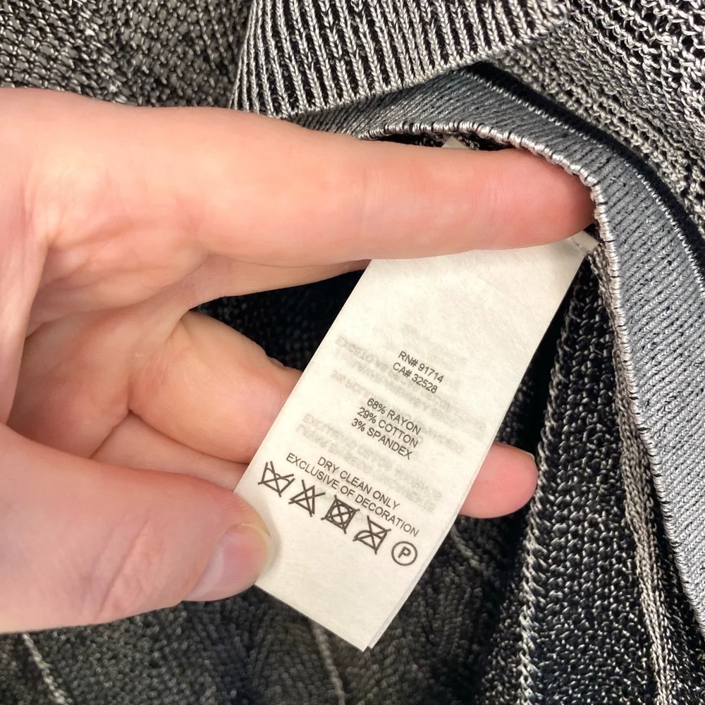 Armani Exchange Draped Sleeveless Knitted Cardigan Silver/Black Size S